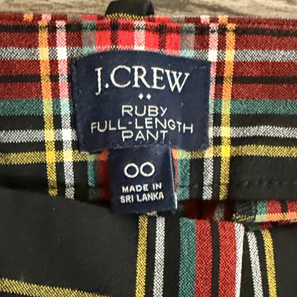 J. Crew Black & Red Plaid Straight-Leg Pants - Picture 3 of 10